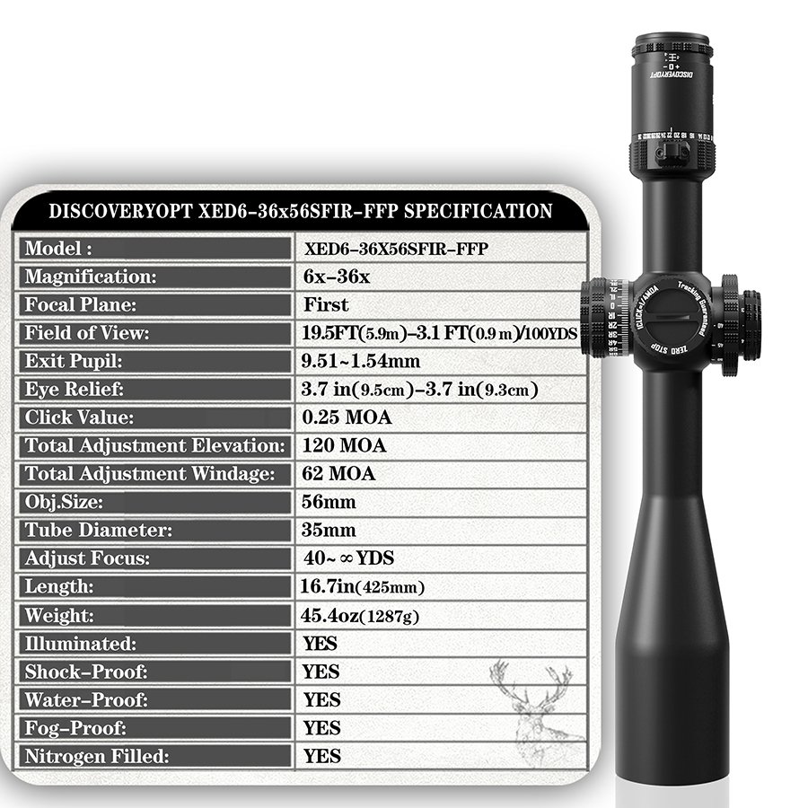 LUNETA DISCOVERYOPT XED 6-36X56 SFIR FFP-Z AIRSOFT - Imagem 5
