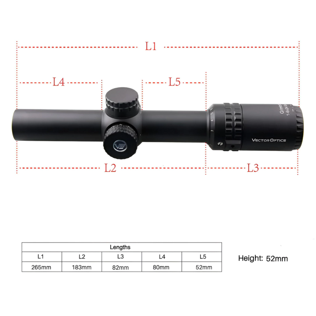 Luneta Shortdot 1-6x24 Vector Optics Grimlock Ret Iluminado - Imagem 6